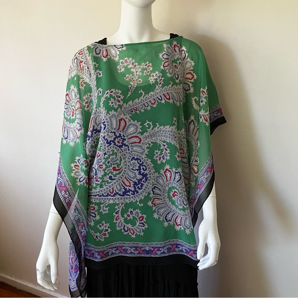 NWT Talbots silk paisley poncho/scarf